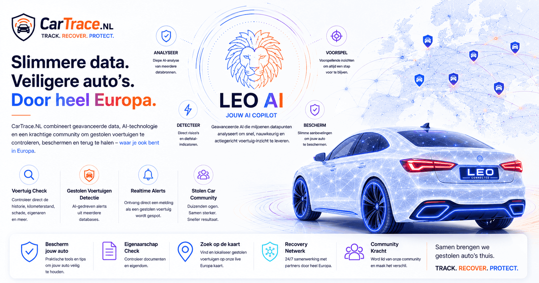 Leo, de voertuig-AI van CarTrace — slimmere data, veiligere auto's